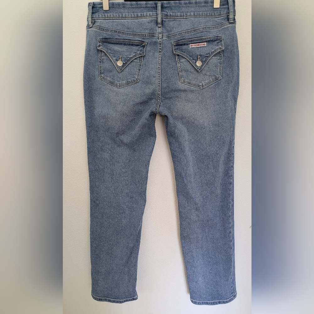 Hudson EUC women's Icey Blue Mid Rise Straight Leg Jeans Size 10 L 28" - Picture 2 of 13